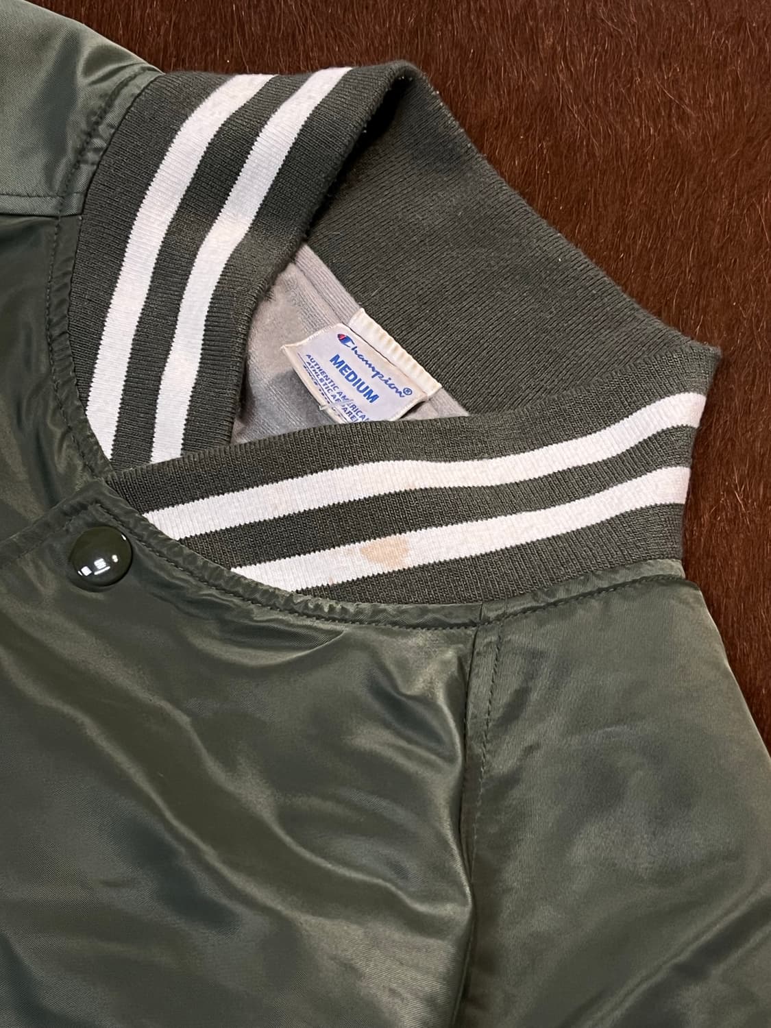 챔피온 올리브 새틴 바시티 자켓 상품이미지10