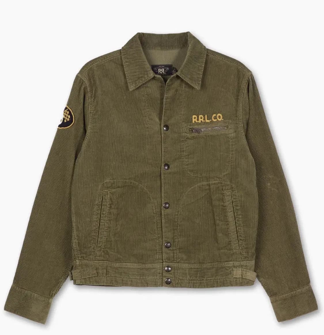 RRL 임브로이더 코듀로이 자켓 올리브 M 상품이미지1