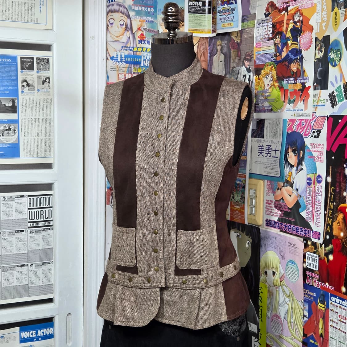 JPN 스트라이프 배색 프릴 베스트 상품이미지1