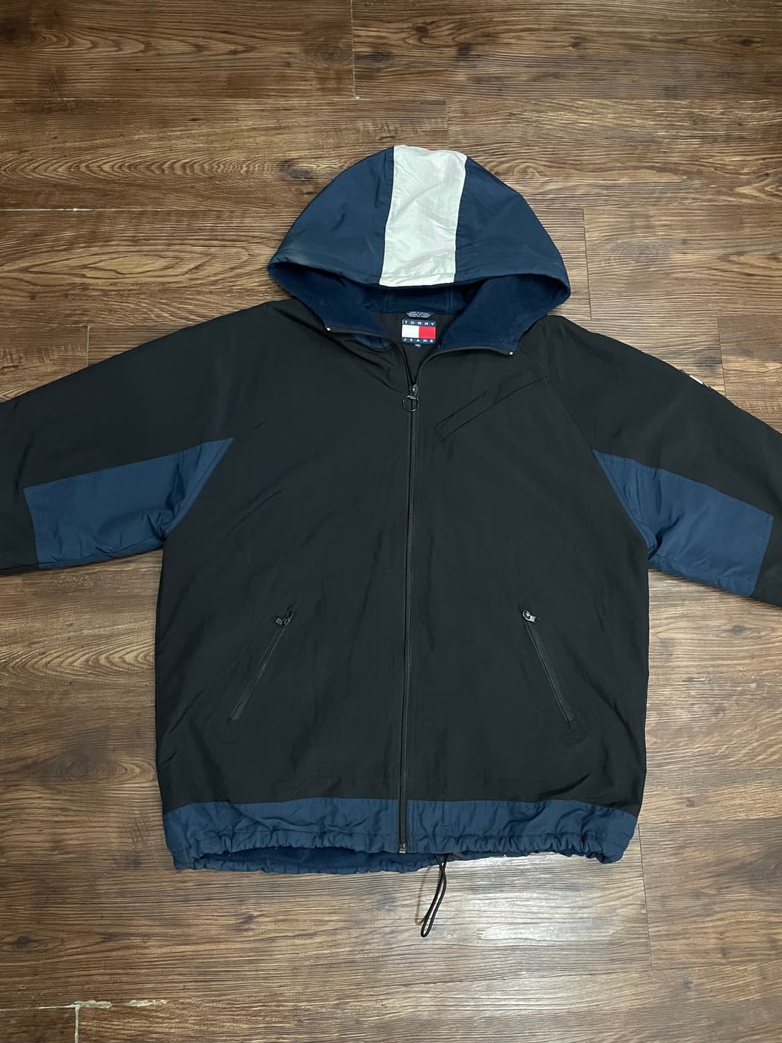 (유일매물) 90s 타미힐피거 빅플래그 나일론쉘 올드스쿨 자켓 블랙 상품이미지3