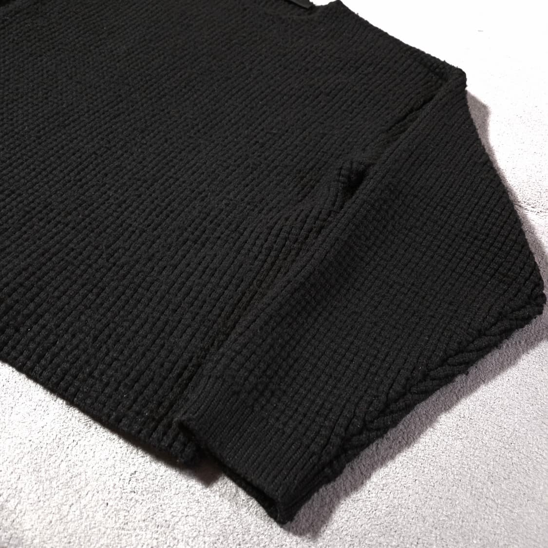 피어오브갓 에센셜 오버핏 헤비 와플 크루넥 니트 스웨터 M 블랙 상품이미지3