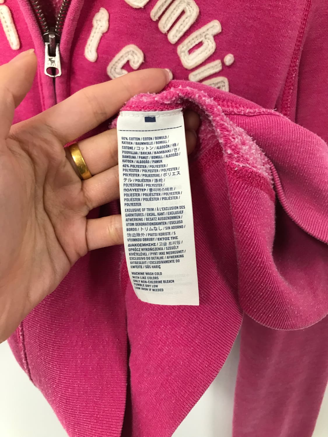 아베크롬비 y2k 와투케 핑크 딱붙 후드집업 상품이미지6