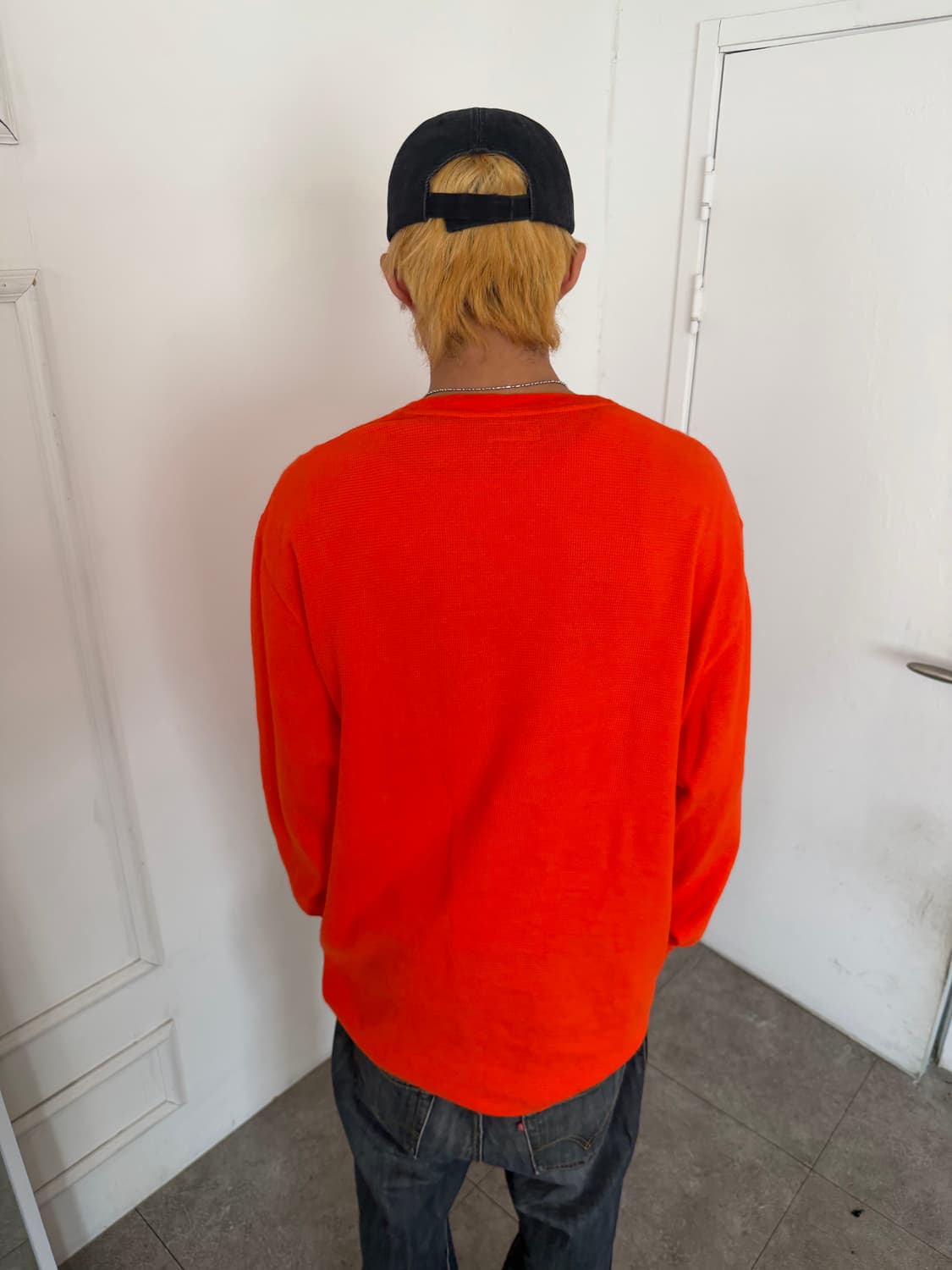 폴로 와플 롱슬리브 오렌지 상품이미지6