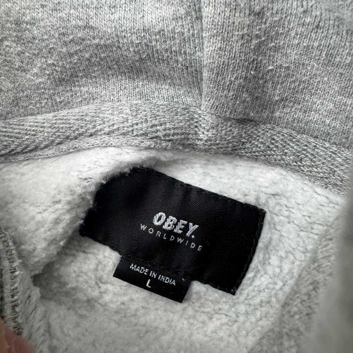 L OBEY 오베이 지수로고 그레이 후드 티셔츠  상품이미지7