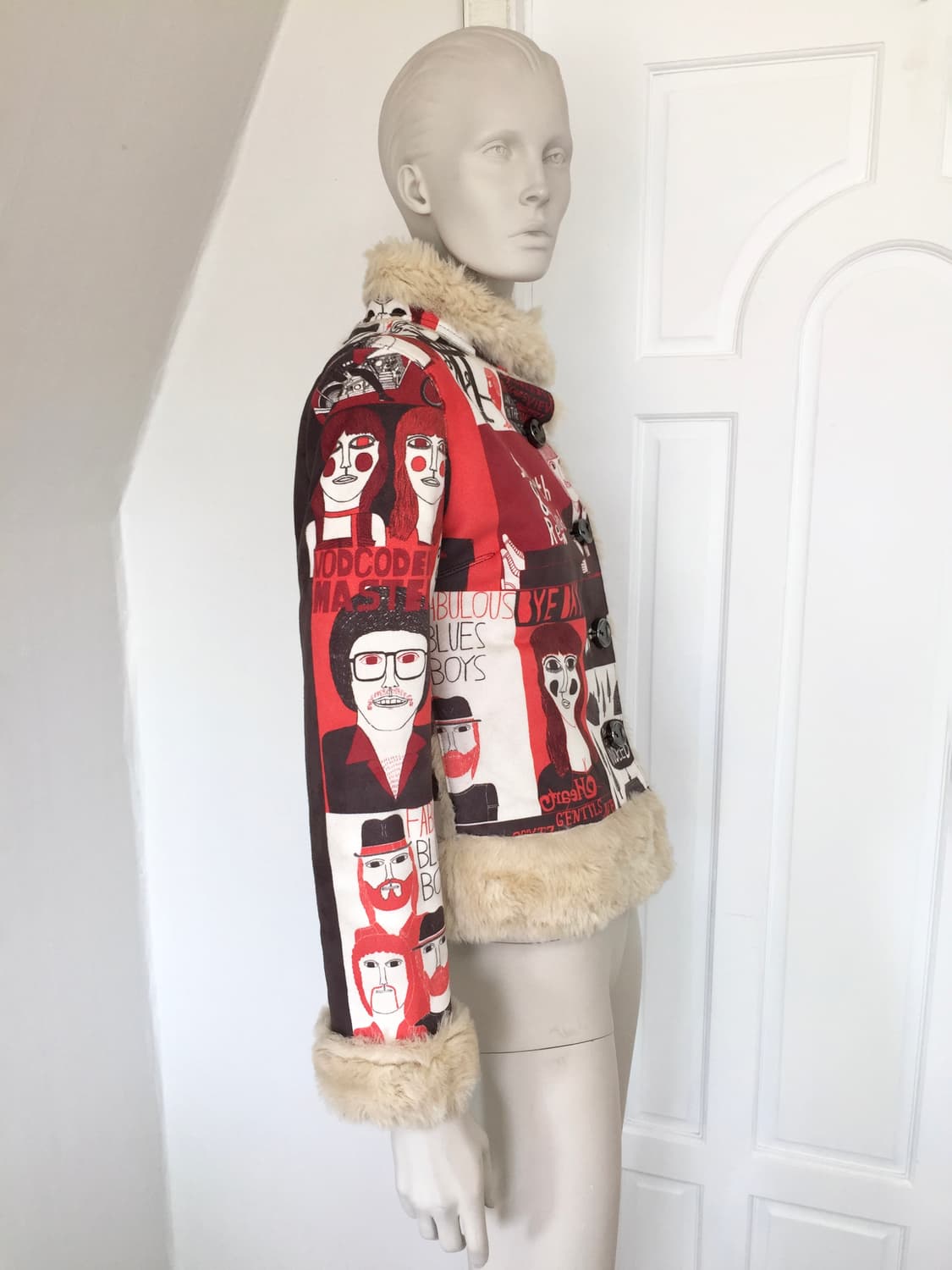 Spain Designer Iconic Pattern Fur Jacket 상품이미지2