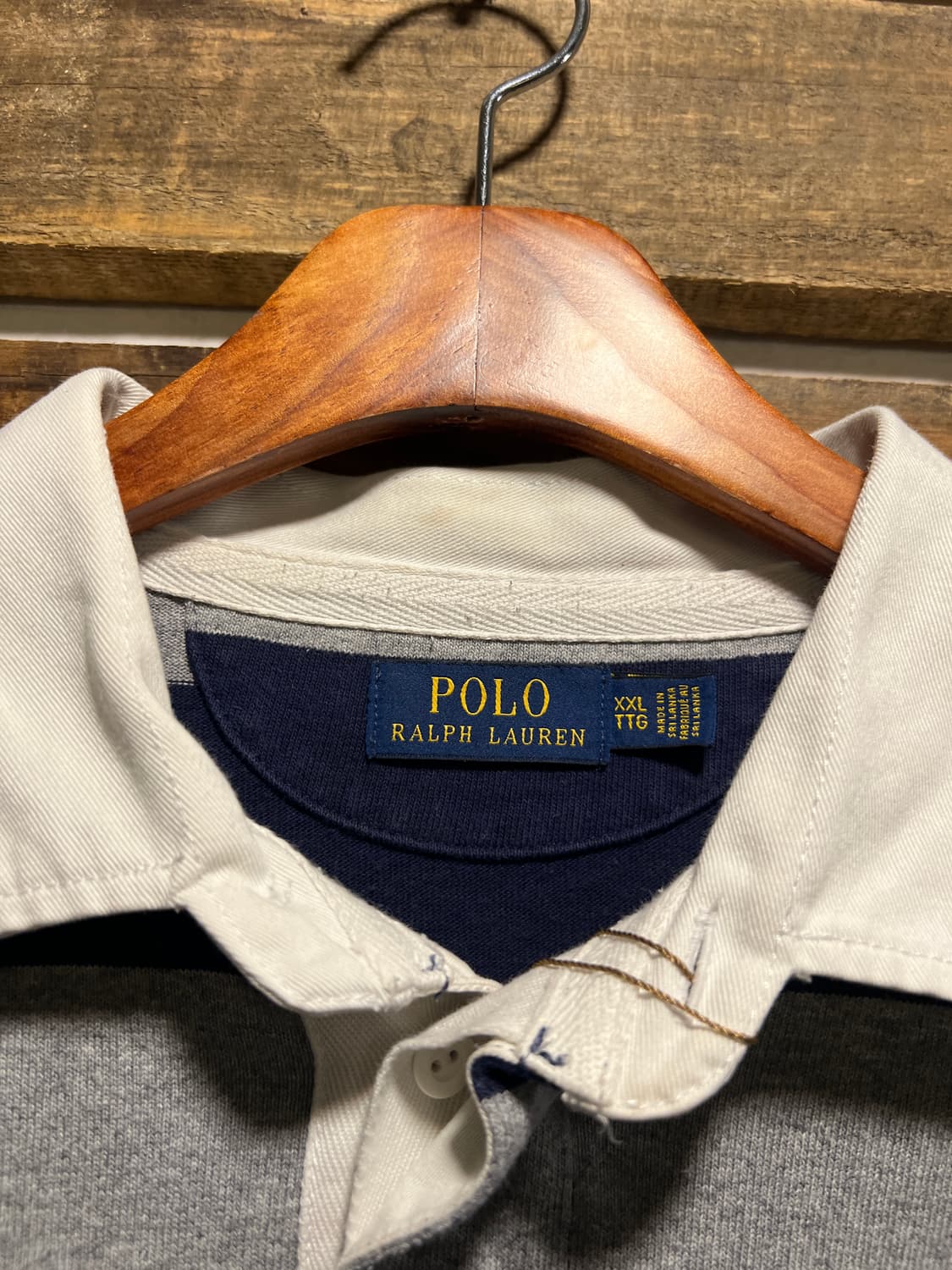 [2XL]폴로 랄프로렌 그레이 네이비 럭비 티셔츠 상품이미지2