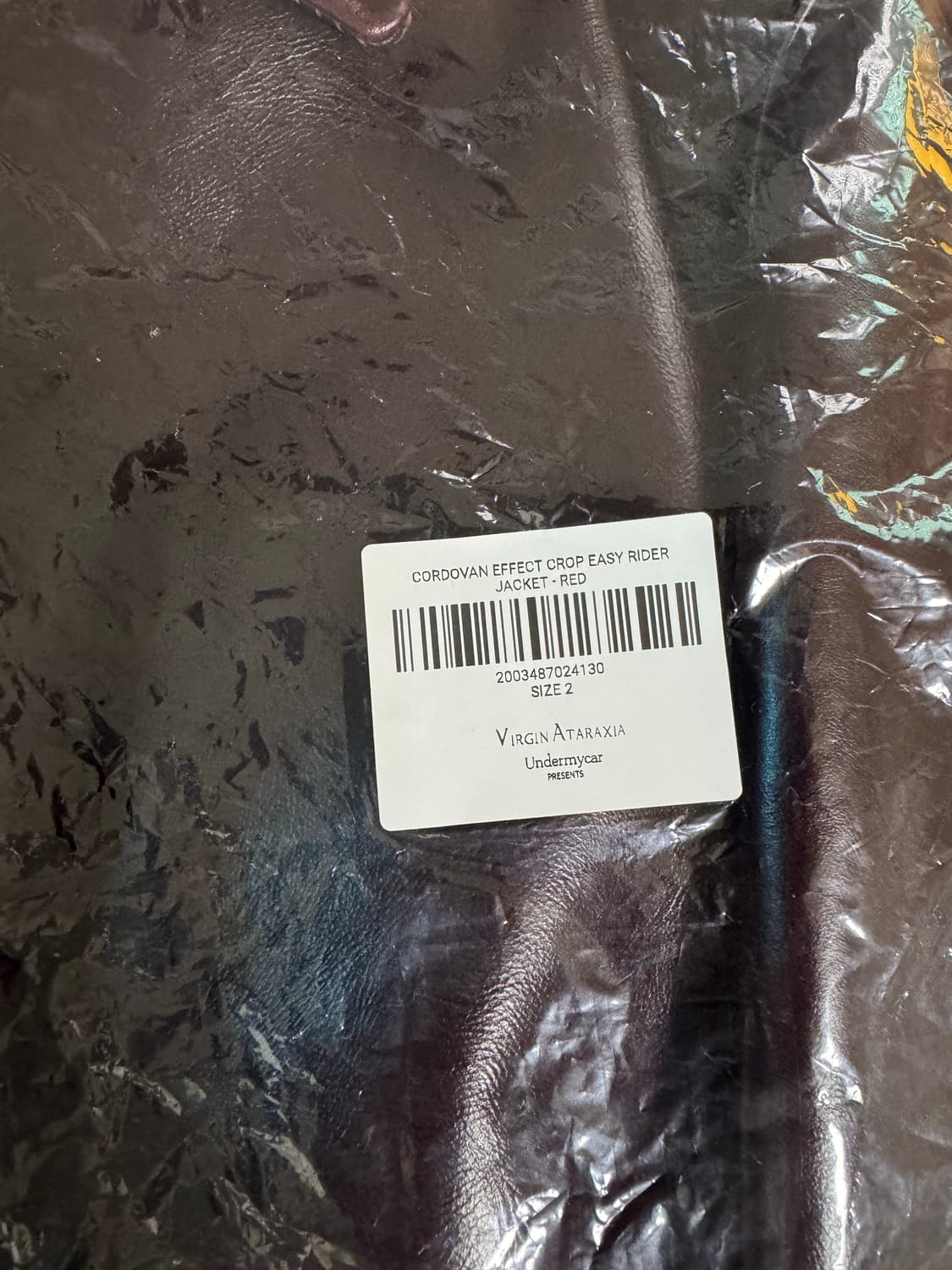 언더마이카 25SS 코도반 이펙트 크롭 이지라이더 자켓 레드 상품이미지8