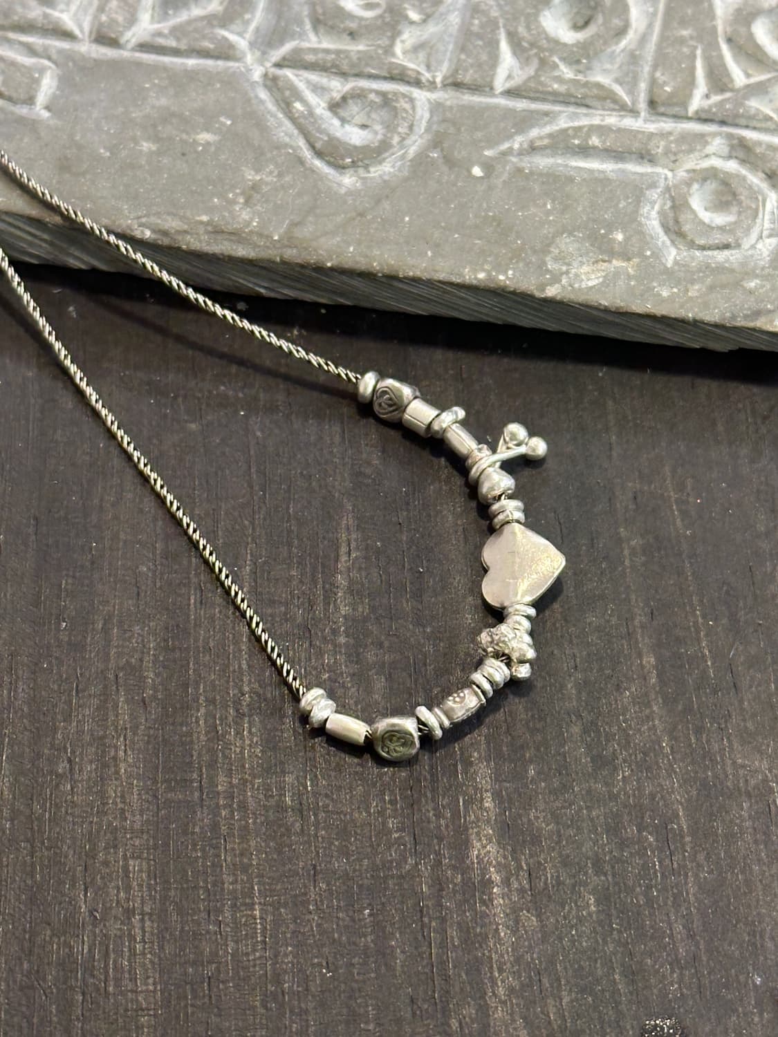 Musta karensilver mix necklace 상품이미지2