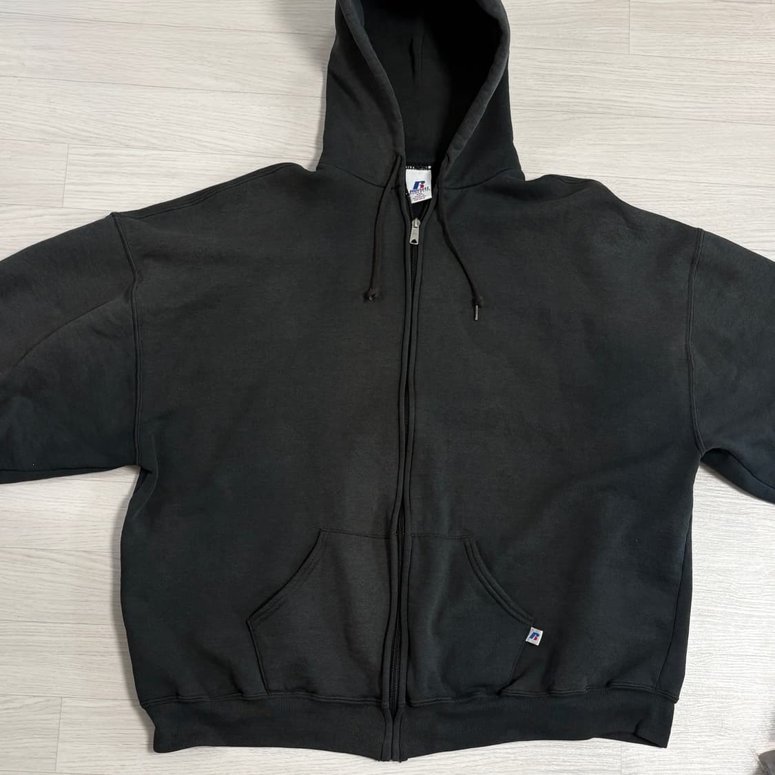 00s 러셀 후드집업 페이디드 블랙 상품이미지5