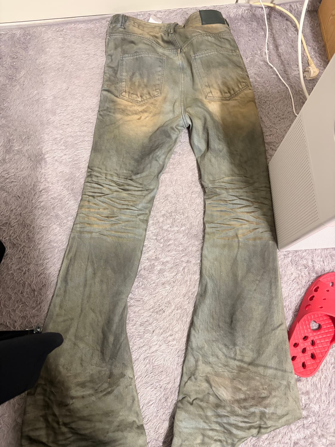 언더마이카 25SS 하드 오일 워싱 플레어 진 라이트 블루 상품이미지2