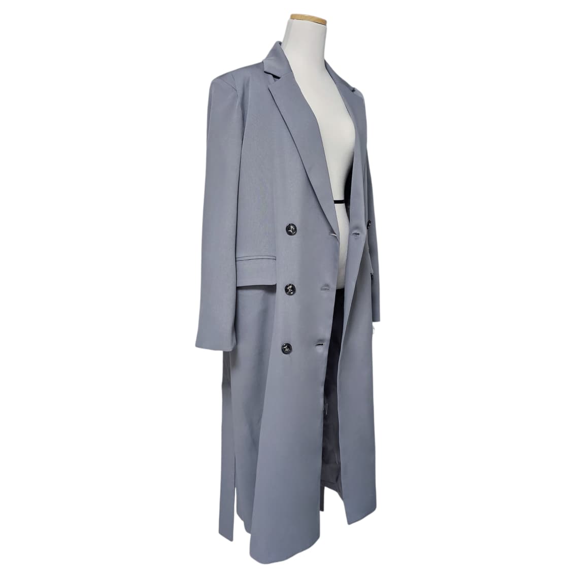 새상품) 오버핏 롱 트렌치코트 그레이 상품이미지1