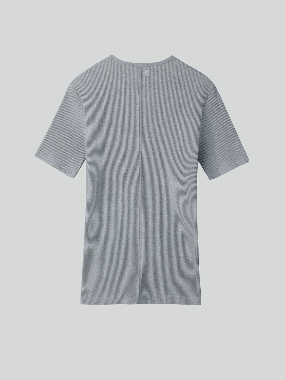 렉토 26SS 골지 립 저지 져지 탑 반팔 티셔츠 멜란지 그레이 상품이미지5