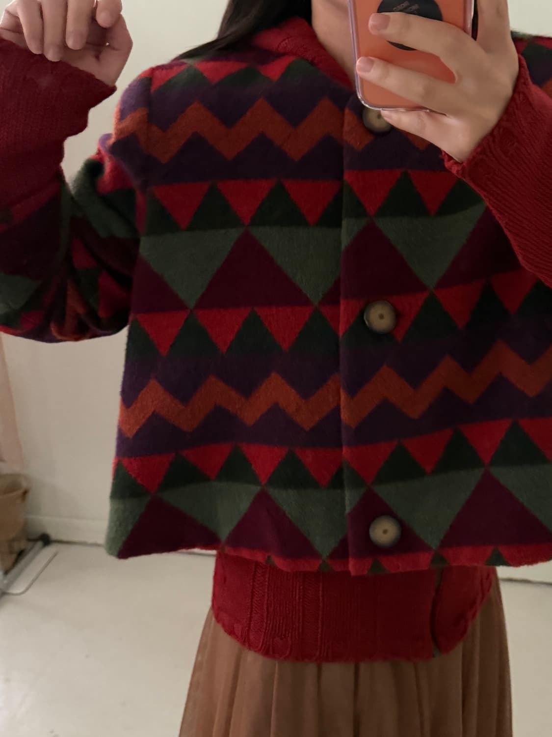 일본빈티지 모리 패턴 울 코트자켓 상품이미지5