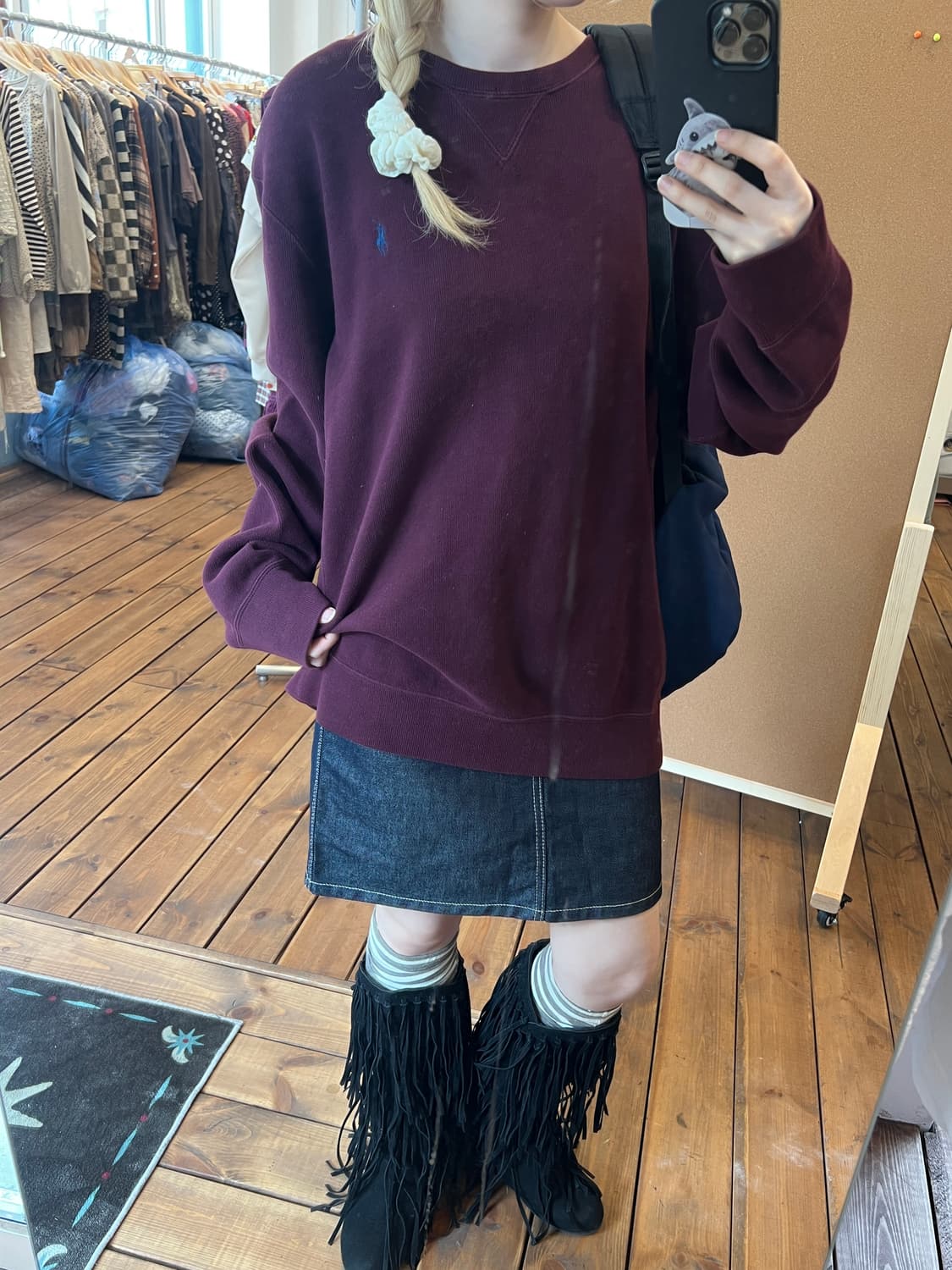 폴로 버건디 니트 상품이미지3