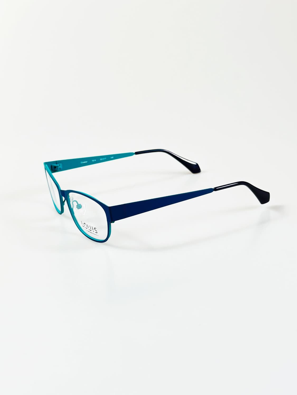 유럽제 LOUIS BELGIUM 블루 메탈 스퀘어 빈티지 안경 상품이미지3