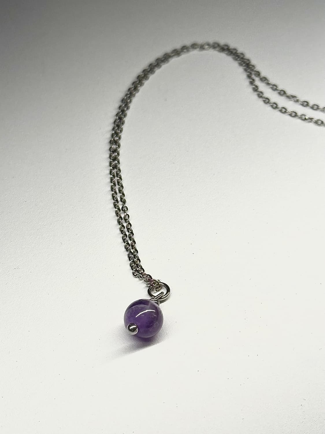 (핸드메이드) 천연석 자수정 목걸이 상품이미지2