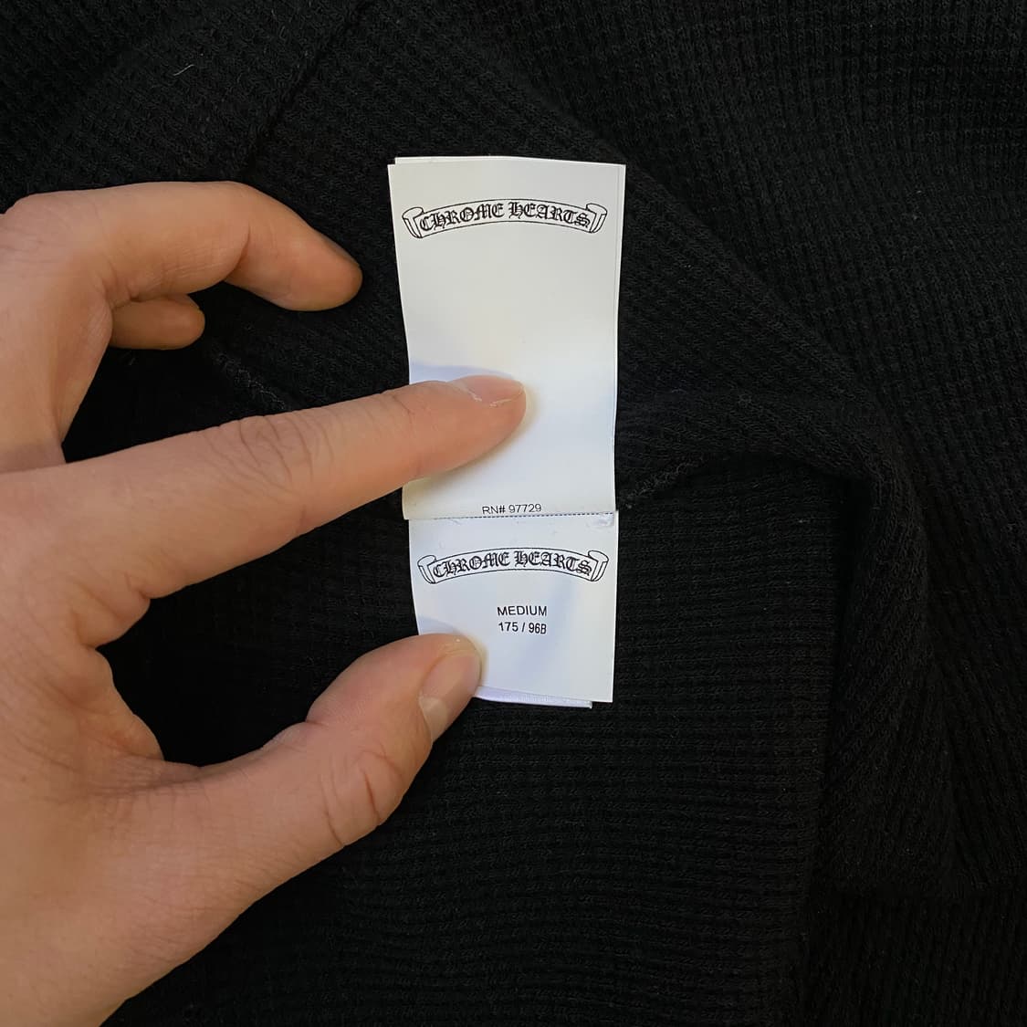 [M] 크롬하츠 크로스볼 와플 헨리넥 반팔 티셔츠 블랙 상품이미지8