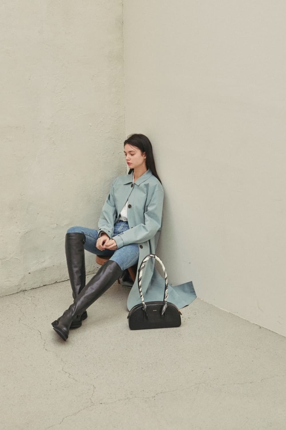 아비에무아 터쿼이즈 트렌치코트 상품이미지4