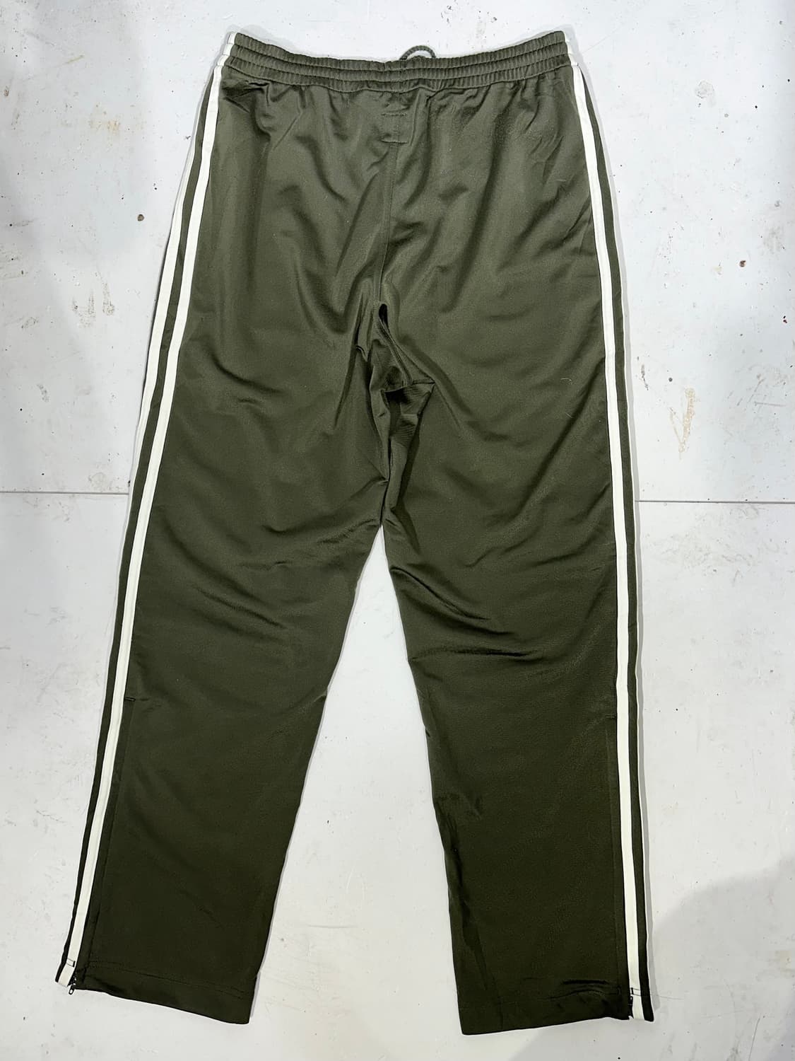 90s 아디다스 대대장 카키 파이어버드 화이트 삼선 트레이닝 바지 M 상품이미지5