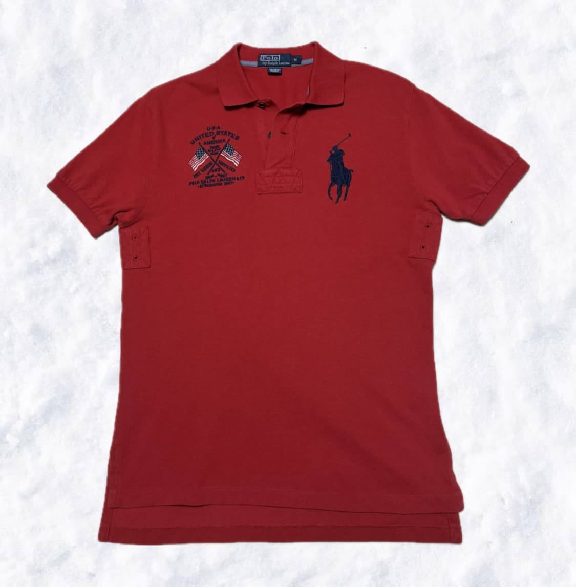 폴로 랄프로렌 빅포니 성조기 레드 네이비 반팔 상품이미지2