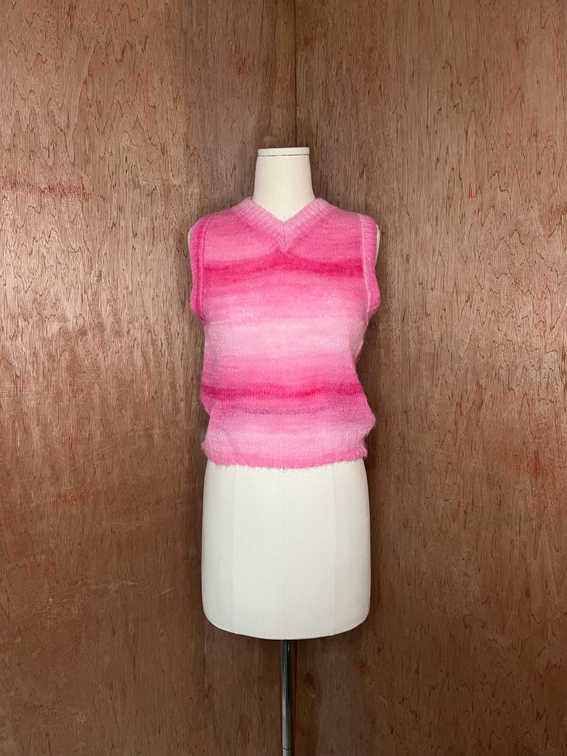 팔로마 울 핑크 그라데이션 모헤어 니트 베스트 상품이미지1