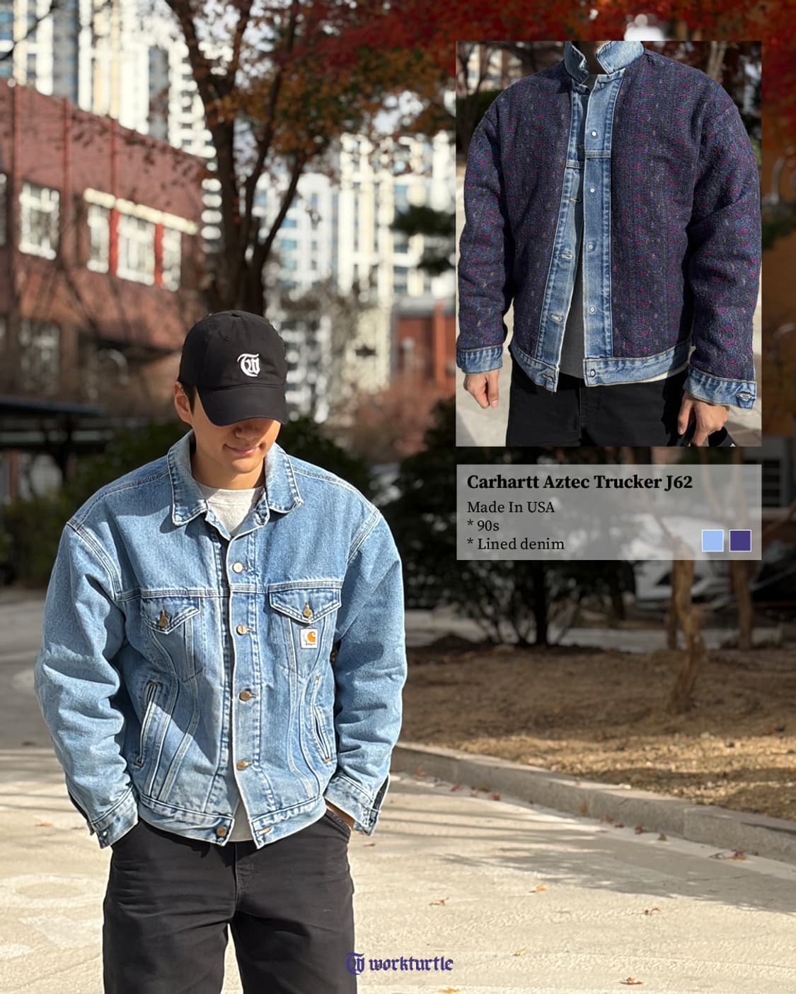 90s 칼하트 아즈텍 트러커 J62 DNM L USA🇺🇸 상품이미지2