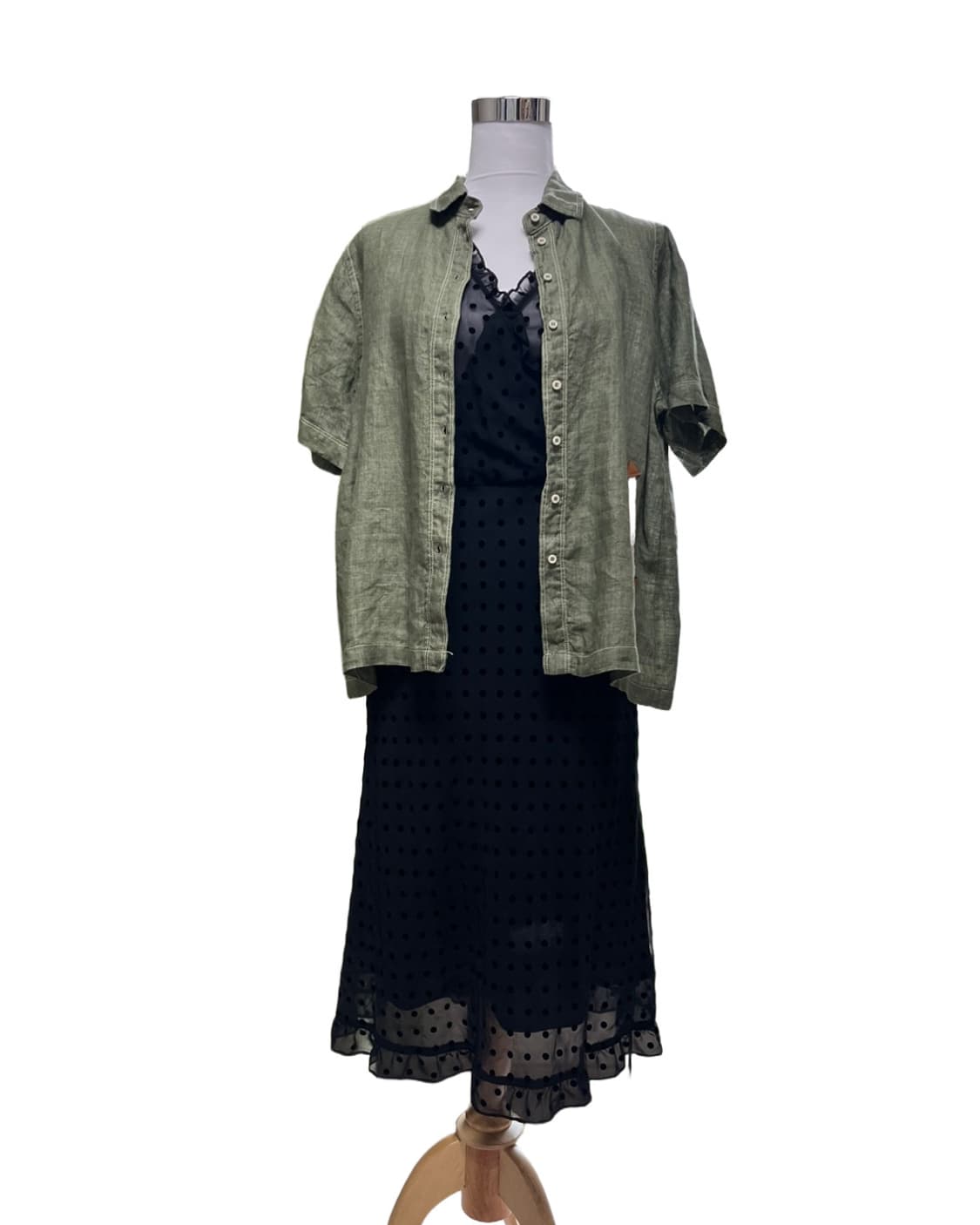 Deep green linen shirt 상품이미지8