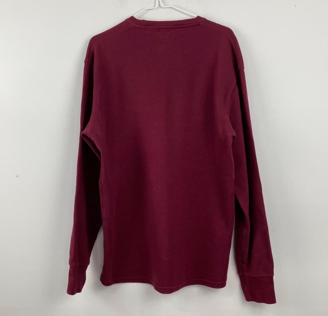 폴로 와플니트 롱슬리브 버건디 상품이미지2