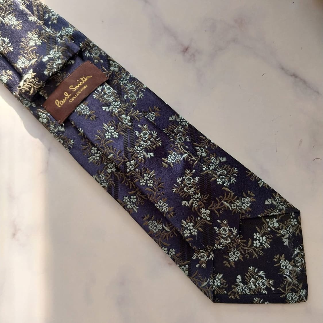 폴스미스 실크 네이비 플라워 자카드 넥타이 8.5cm A+등급 K1406 상품이미지8