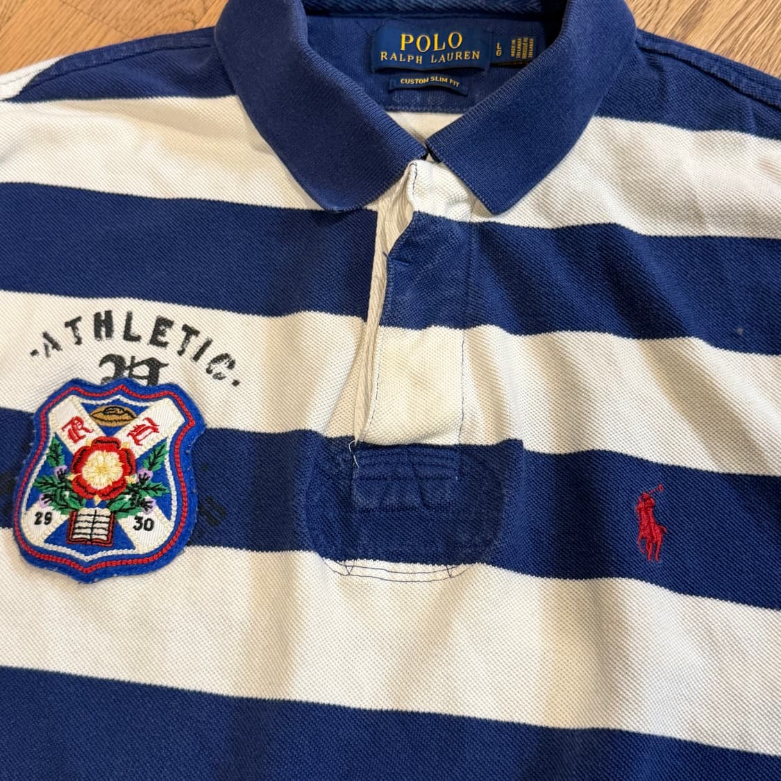 폴로 랄프로렌 패치 로고 스트라이프 카라 반팔티 상품이미지3