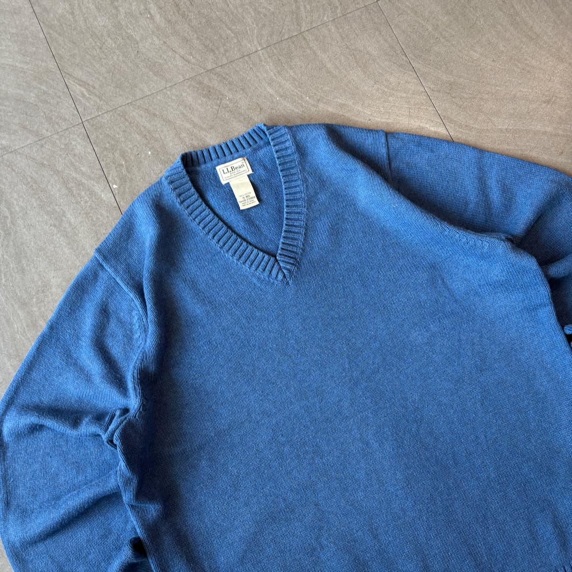 L.L.bean 정품 엘엘빈 블루 해비 코튼 니트 상품이미지2