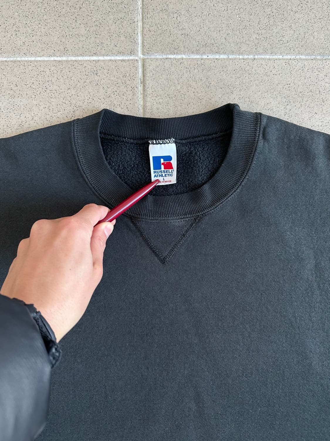 90s 빈티지 러셀 스웻셔츠 블랙 L 상품이미지4