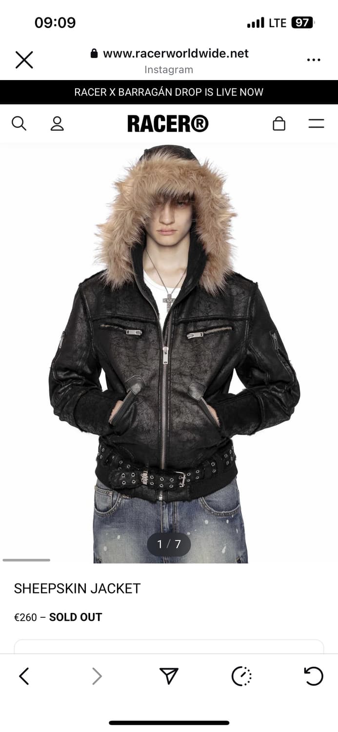 Racerworldwide sheepskin jacket 상품이미지1