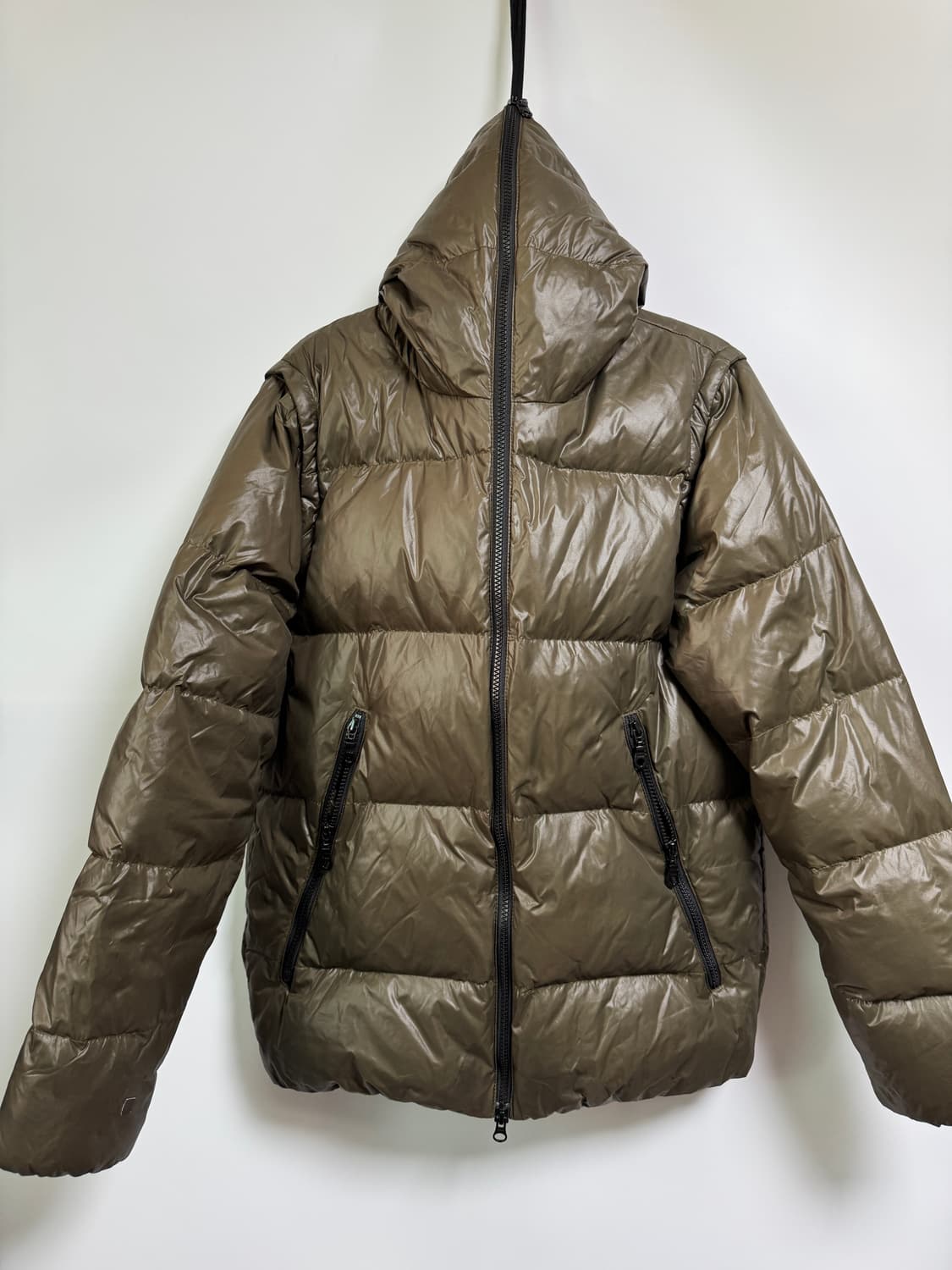 일본 BEAMS HEART 패딩 L 카키 상품이미지5