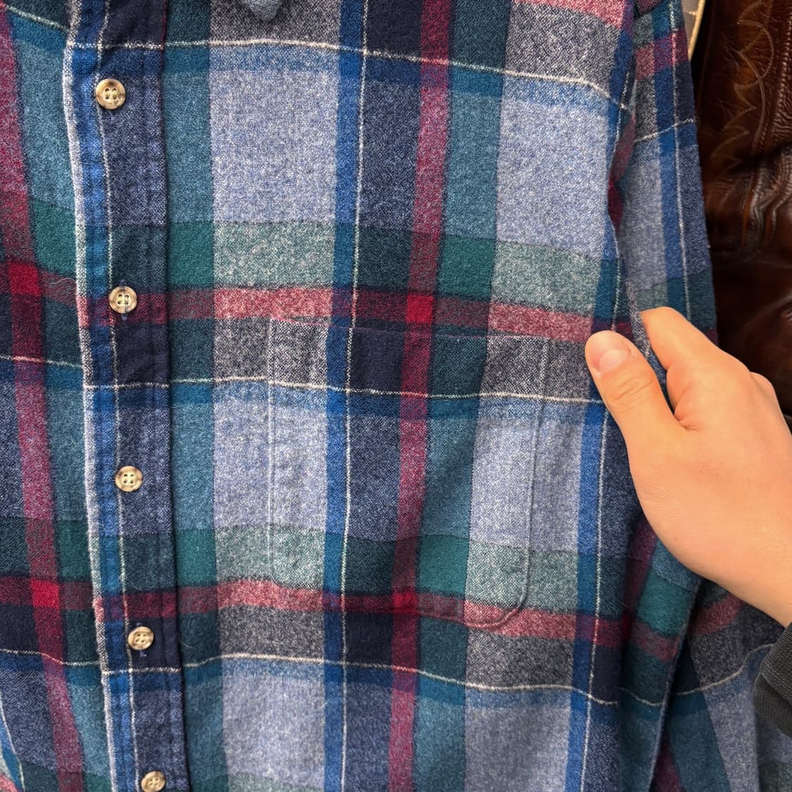 90s 펜들턴 버진울 플란넬 클래식 아메리칸 체크셔츠 N449 상품이미지5