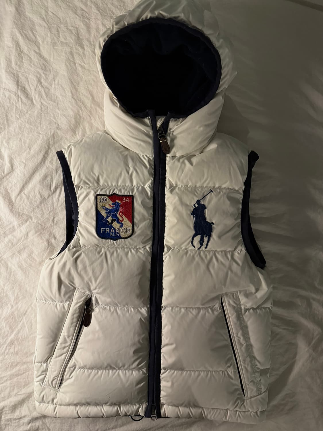 폴로 빅포니 프랑스 조끼 패딩 S 화이트 상품이미지2