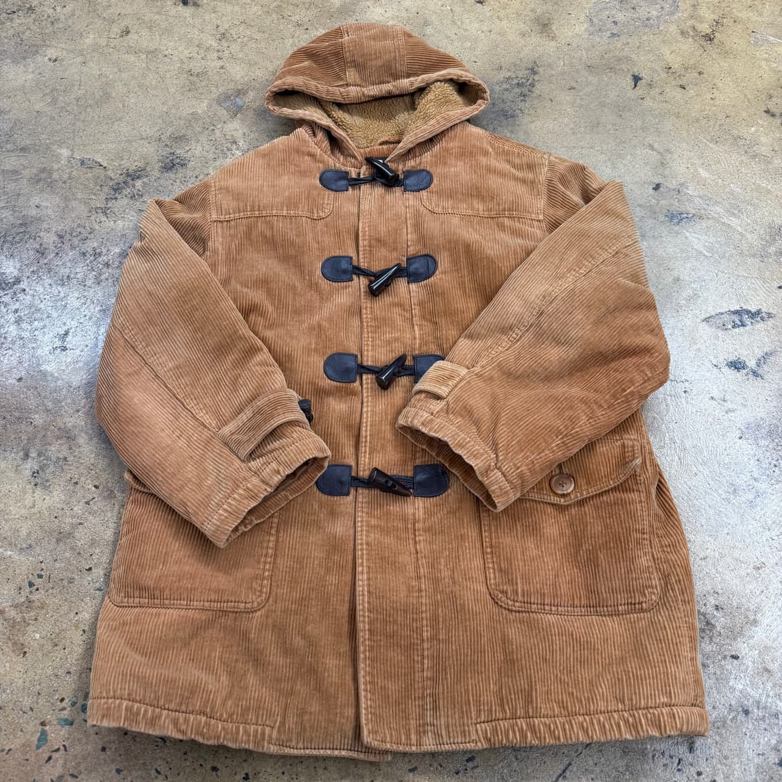 엠엘비 코듀로이 골지 브라운 더플 떡볶이 코트 상품이미지2