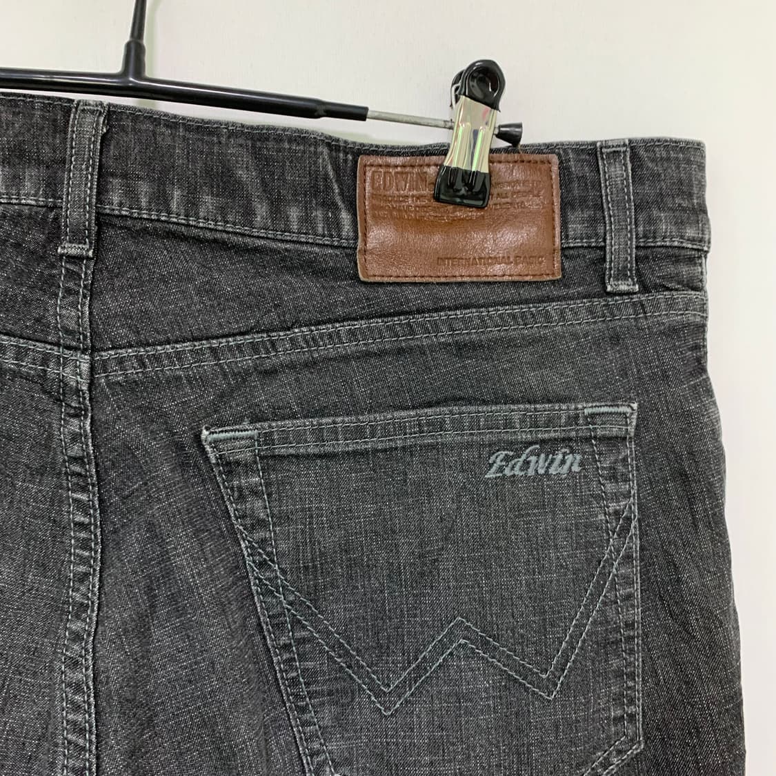 에드윈 남성 빈티지 흑청 블랙 데님 팬츠 기모 청바지 36인치 상품이미지7