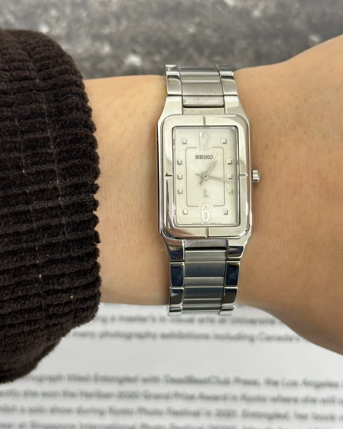 세이코 루키아 렉탱귤러 쿼츠 시계 상품이미지10
