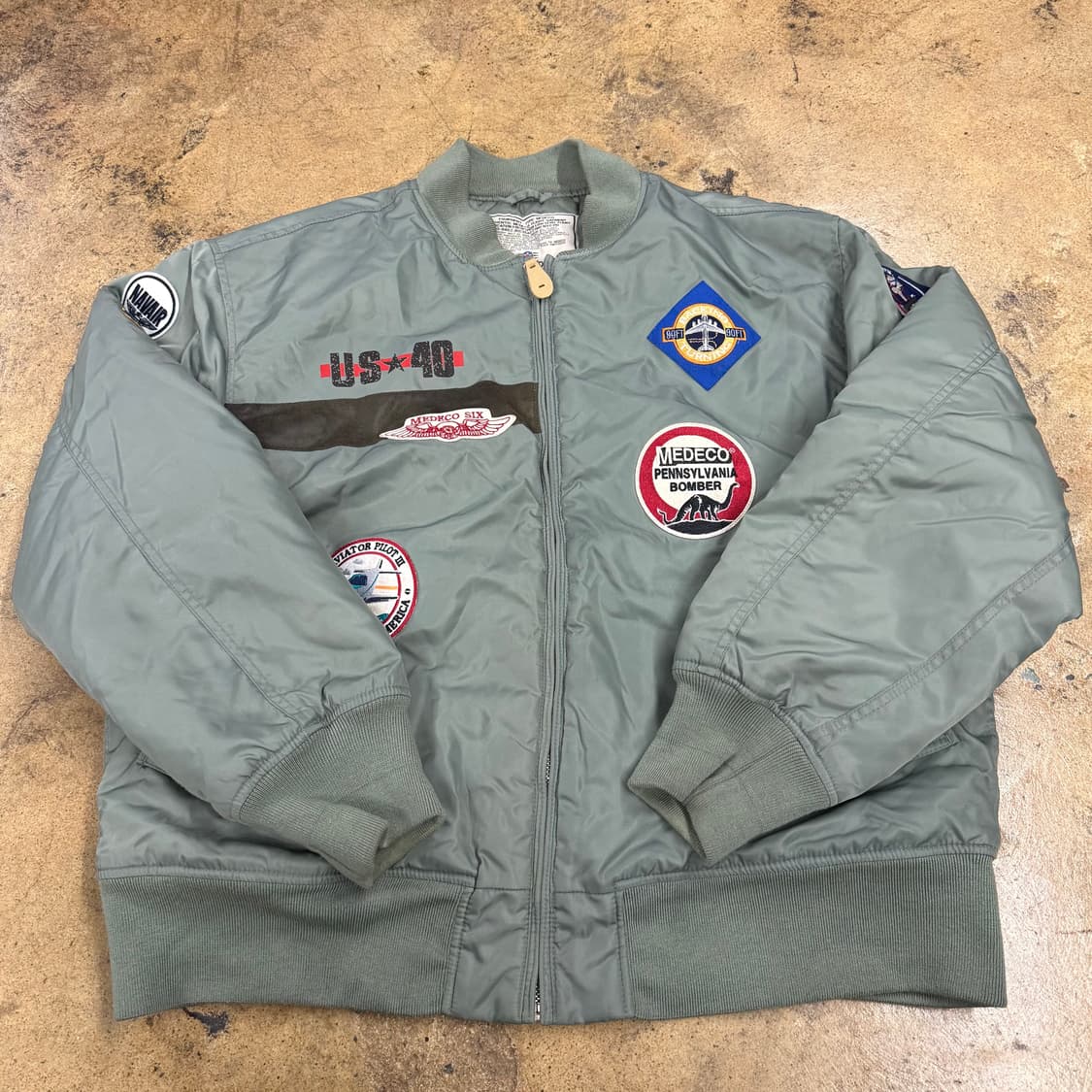 [정품/3XL] 메데코 항공 점퍼 패치 봄버 자켓 b19 상품이미지2