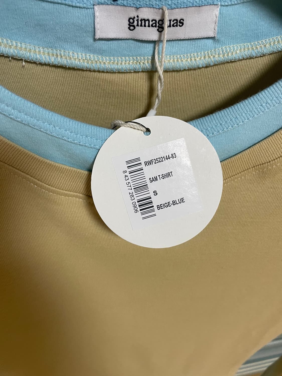 (S) 기마구아스 SAMM T-SHIRT BEIGE BLUE 상품이미지3