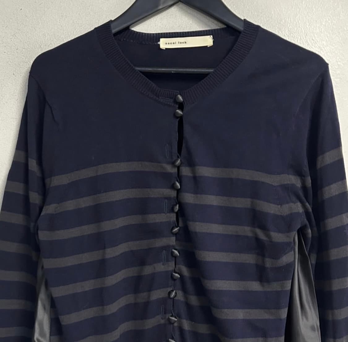 SACAI LUCK stripe cardigan navy 상품이미지2