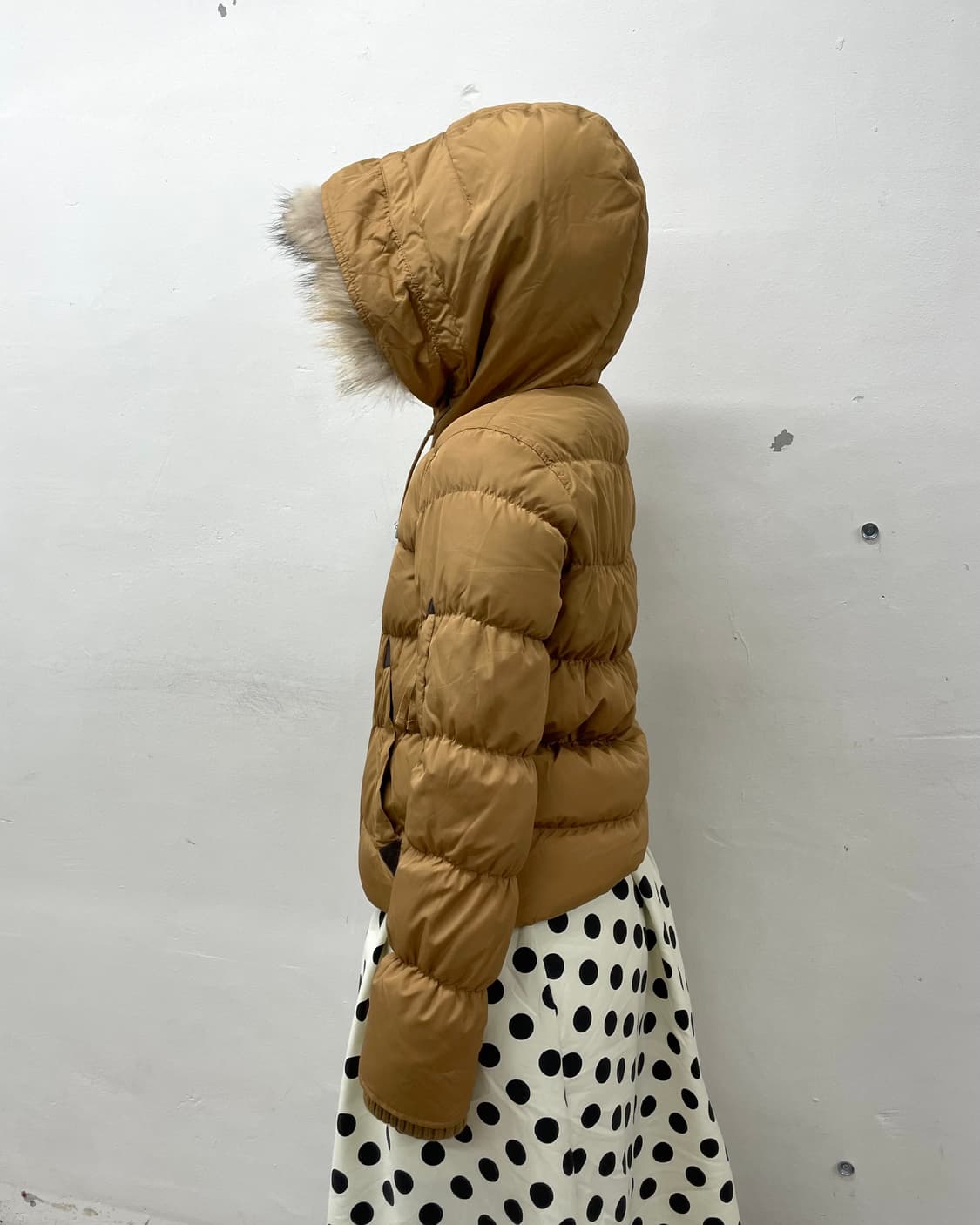 Beige Shirring Big Hoodie Padded 상품이미지4