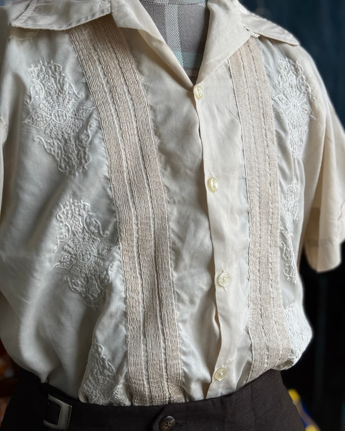 80-90's 구아야-테카 구아야베라 셔츠 M 상품이미지8