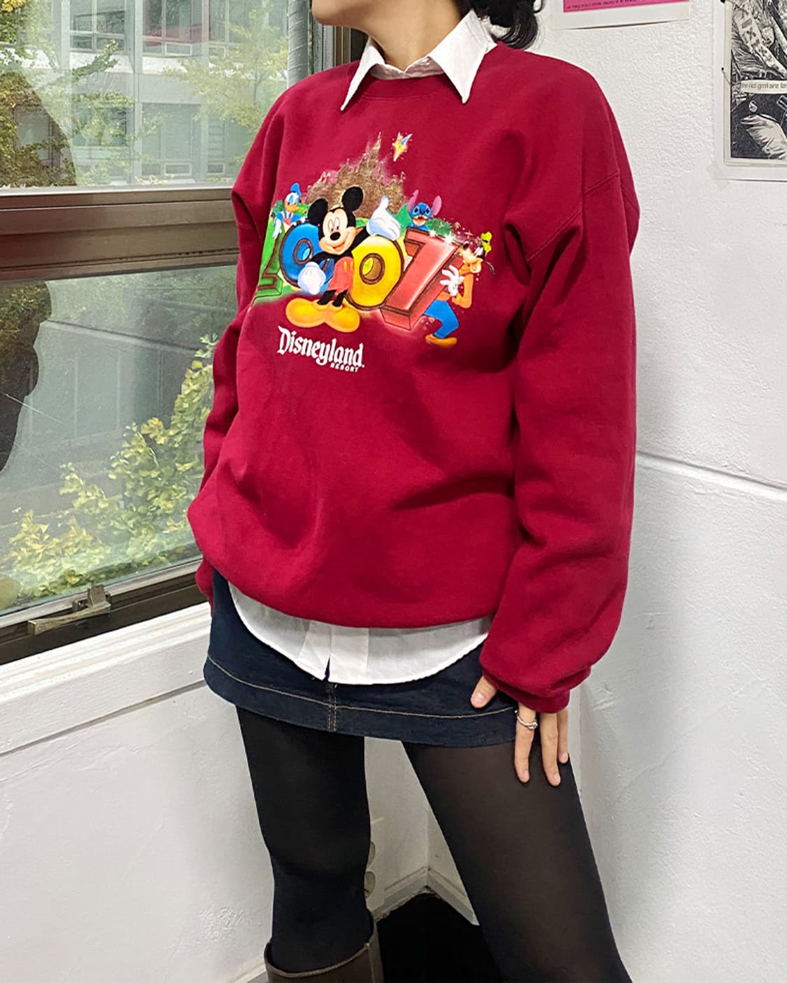 빈티지 길단 레드 미키마우스 디즈니 스웻셔츠 상품이미지2
