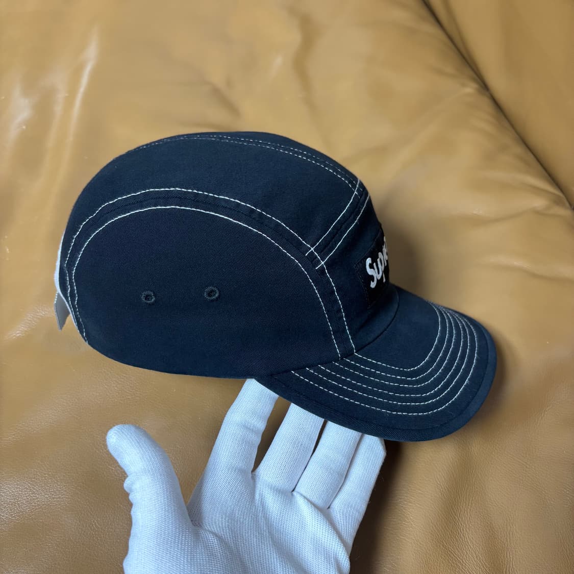 슈프림 캠프캡 모자 박스로고 22ss 투톤 트윌 블랙 상품이미지3