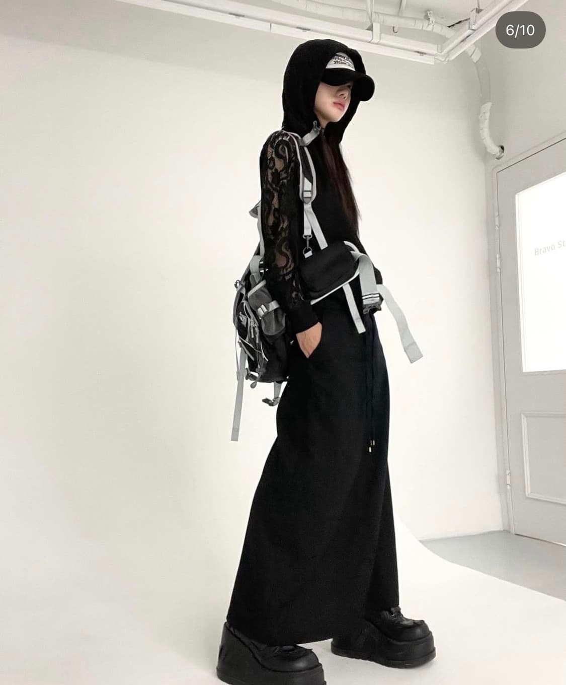 도요샛 빈티지 레이스 후드탑 상품이미지4