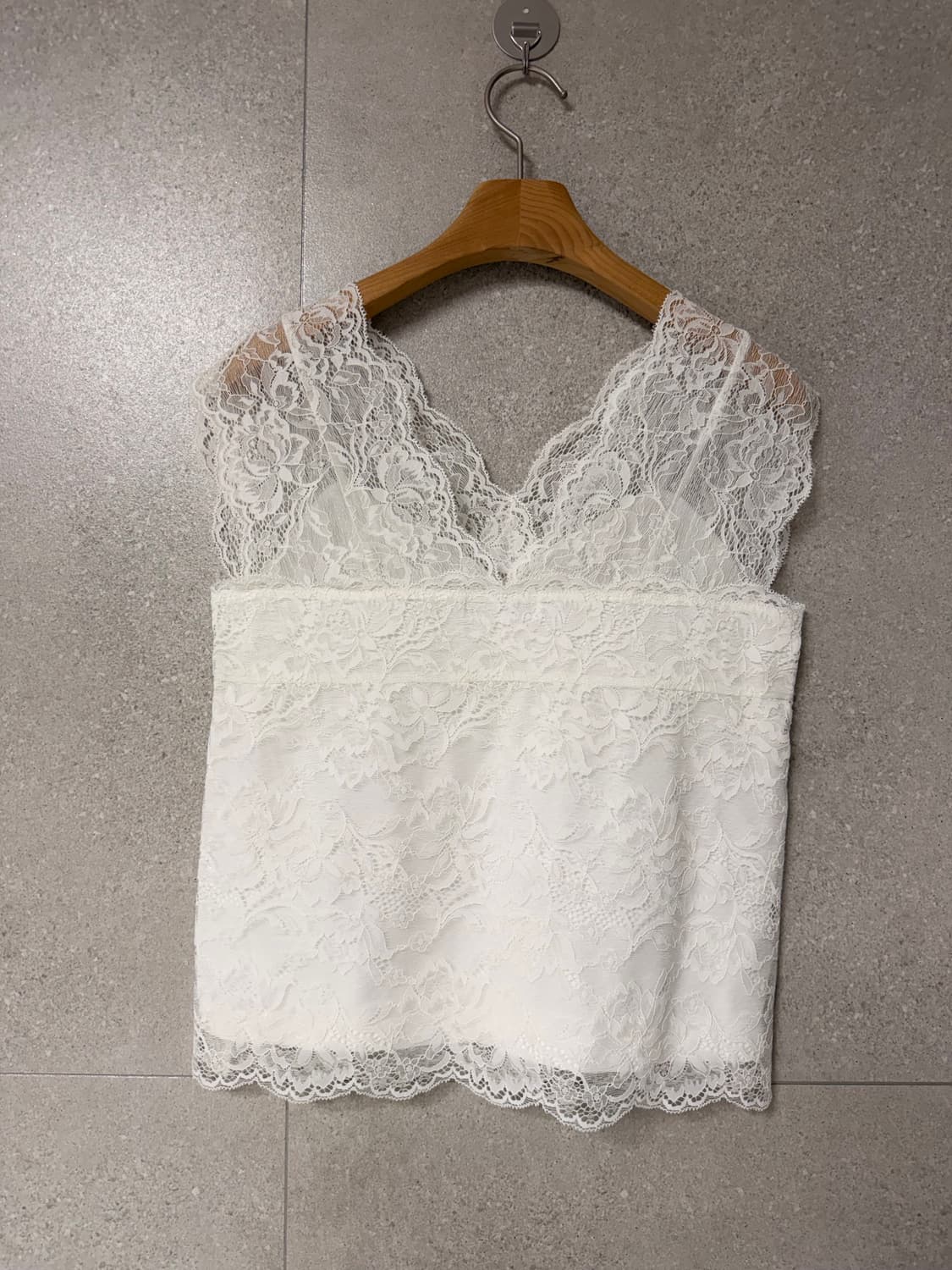 레이스 블라우스 화이트 민소매 상품이미지2