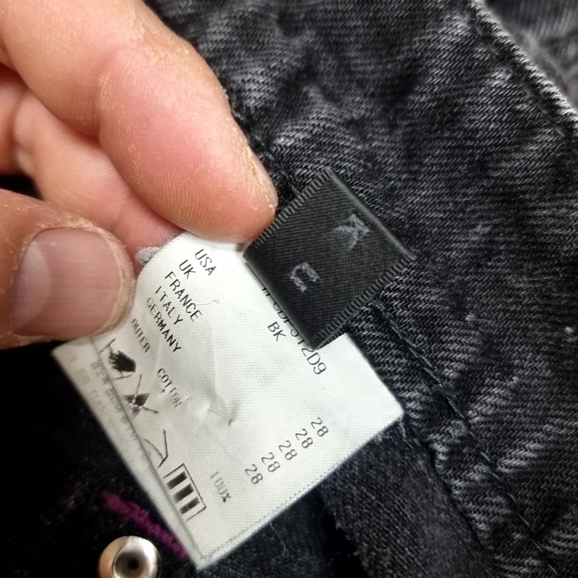 빈티지 아비스틴 블랙 워싱 플라워 자수 데님 팬츠(32) 상품이미지6