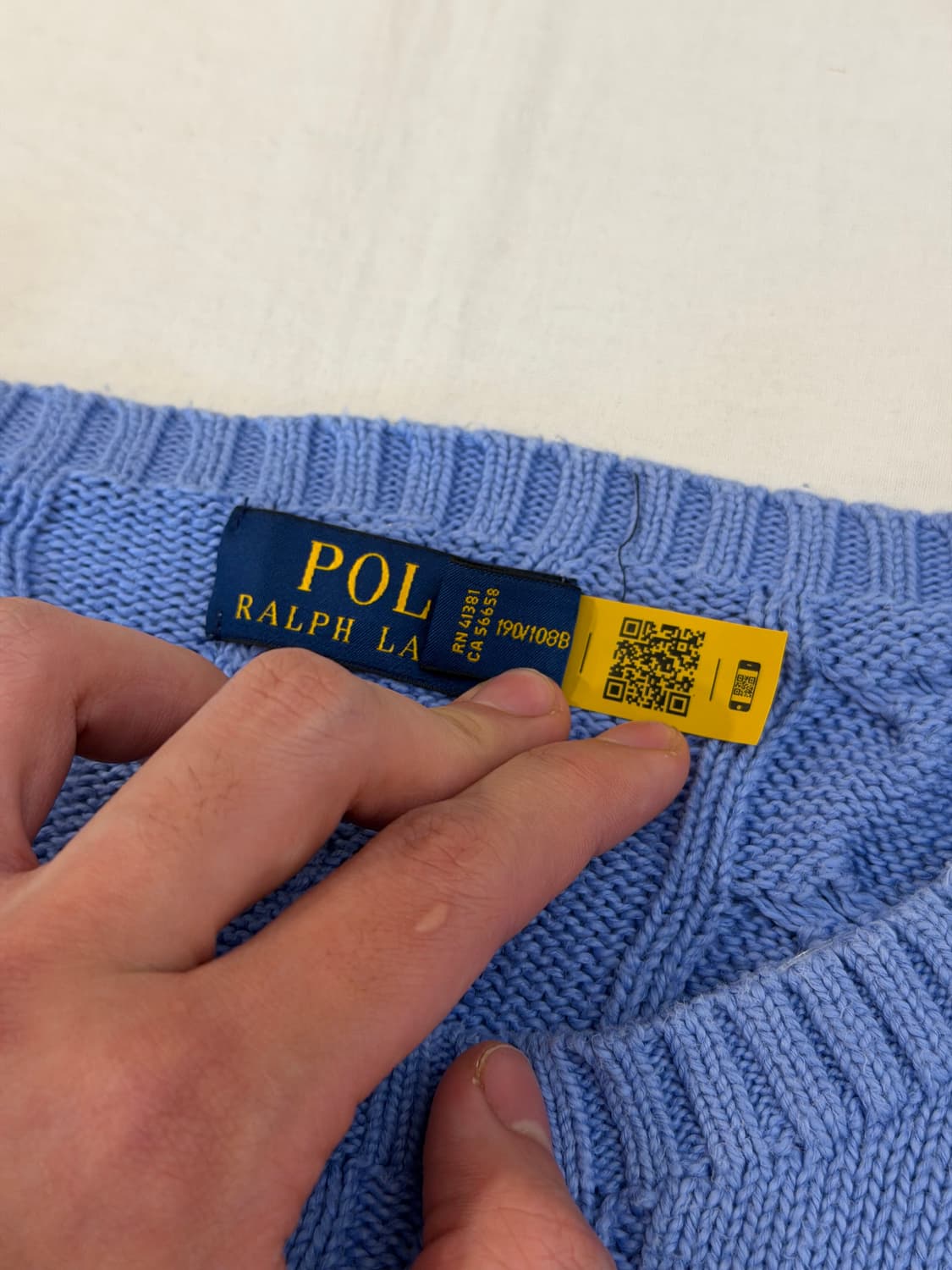 큐알) 폴로 랄프로렌 꽈배기 케이블 니트 스카이블루 상품이미지4